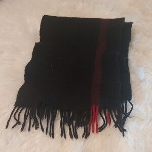 Black Scarf with Red Stripe